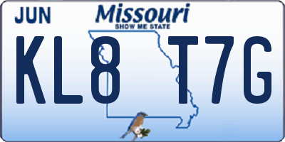 MO license plate KL8T7G