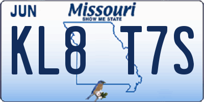 MO license plate KL8T7S