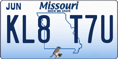 MO license plate KL8T7U