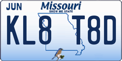 MO license plate KL8T8D