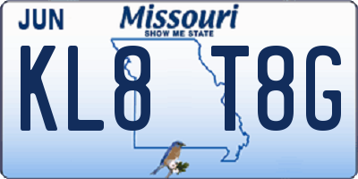 MO license plate KL8T8G