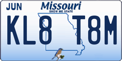 MO license plate KL8T8M