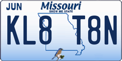 MO license plate KL8T8N