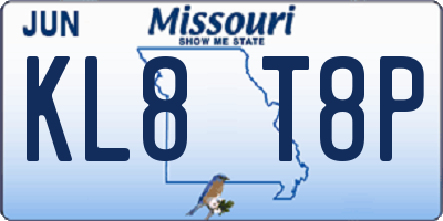 MO license plate KL8T8P