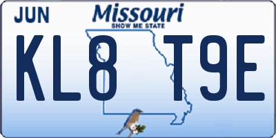 MO license plate KL8T9E