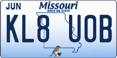 MO license plate KL8U0B