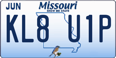 MO license plate KL8U1P