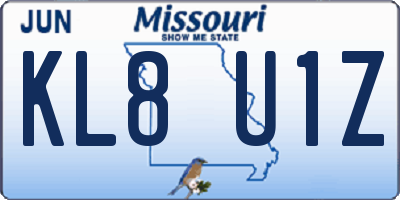 MO license plate KL8U1Z