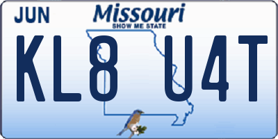 MO license plate KL8U4T