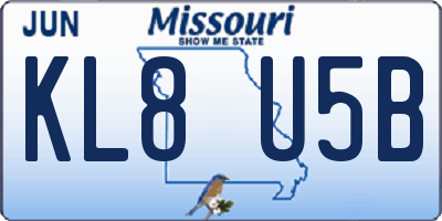 MO license plate KL8U5B