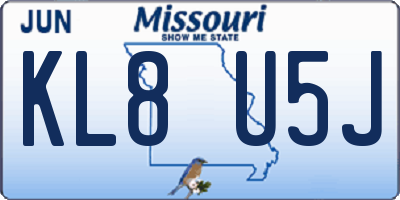 MO license plate KL8U5J