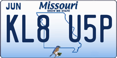 MO license plate KL8U5P