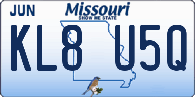 MO license plate KL8U5Q