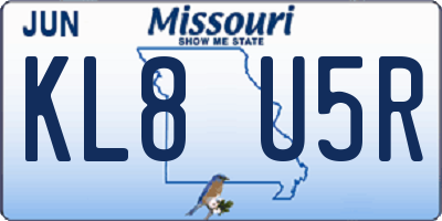 MO license plate KL8U5R
