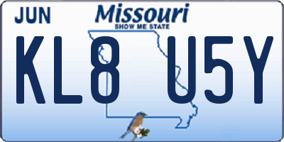MO license plate KL8U5Y