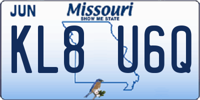 MO license plate KL8U6Q