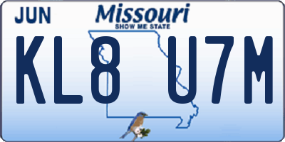 MO license plate KL8U7M