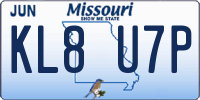 MO license plate KL8U7P
