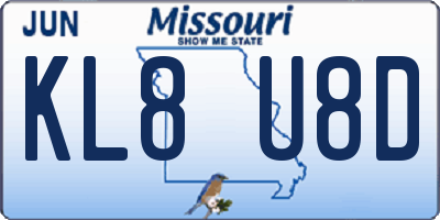 MO license plate KL8U8D