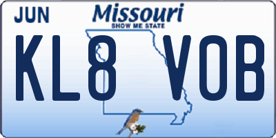 MO license plate KL8V0B