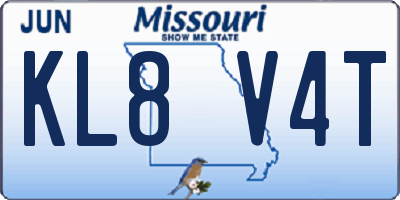 MO license plate KL8V4T