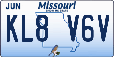 MO license plate KL8V6V