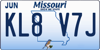 MO license plate KL8V7J
