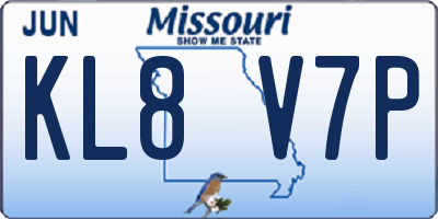 MO license plate KL8V7P