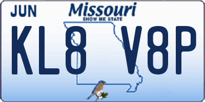 MO license plate KL8V8P