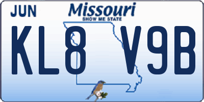 MO license plate KL8V9B