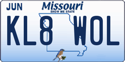 MO license plate KL8W0L
