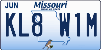 MO license plate KL8W1M