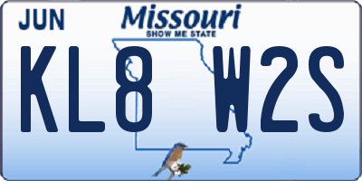 MO license plate KL8W2S