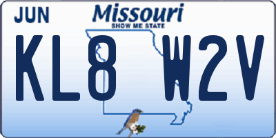MO license plate KL8W2V