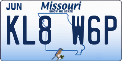 MO license plate KL8W6P