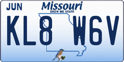 MO license plate KL8W6V
