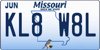MO license plate KL8W8L