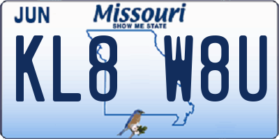 MO license plate KL8W8U