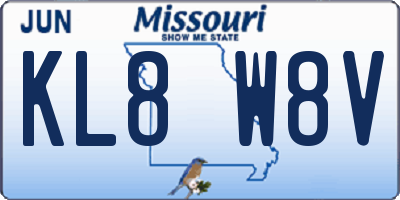 MO license plate KL8W8V