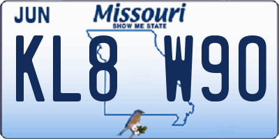 MO license plate KL8W9O