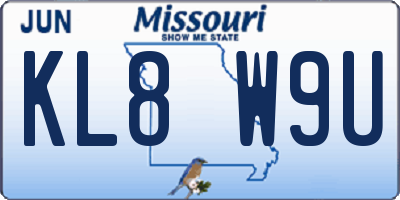MO license plate KL8W9U