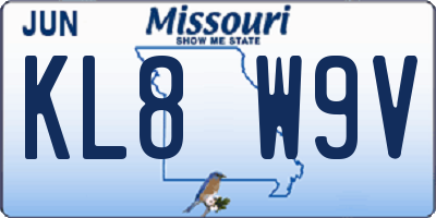 MO license plate KL8W9V