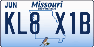 MO license plate KL8X1B