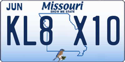 MO license plate KL8X1O