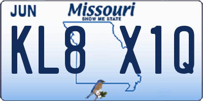 MO license plate KL8X1Q