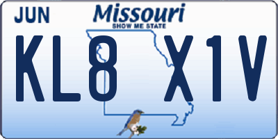 MO license plate KL8X1V