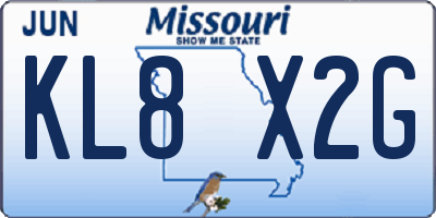 MO license plate KL8X2G