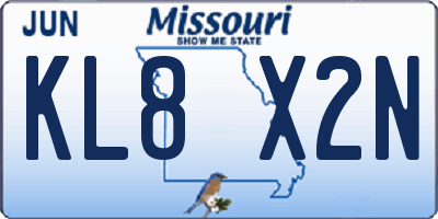 MO license plate KL8X2N
