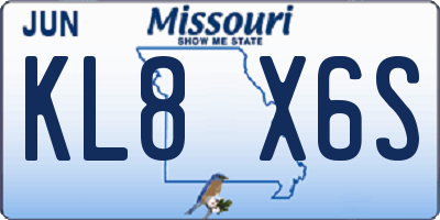 MO license plate KL8X6S
