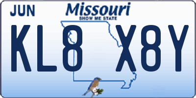 MO license plate KL8X8Y